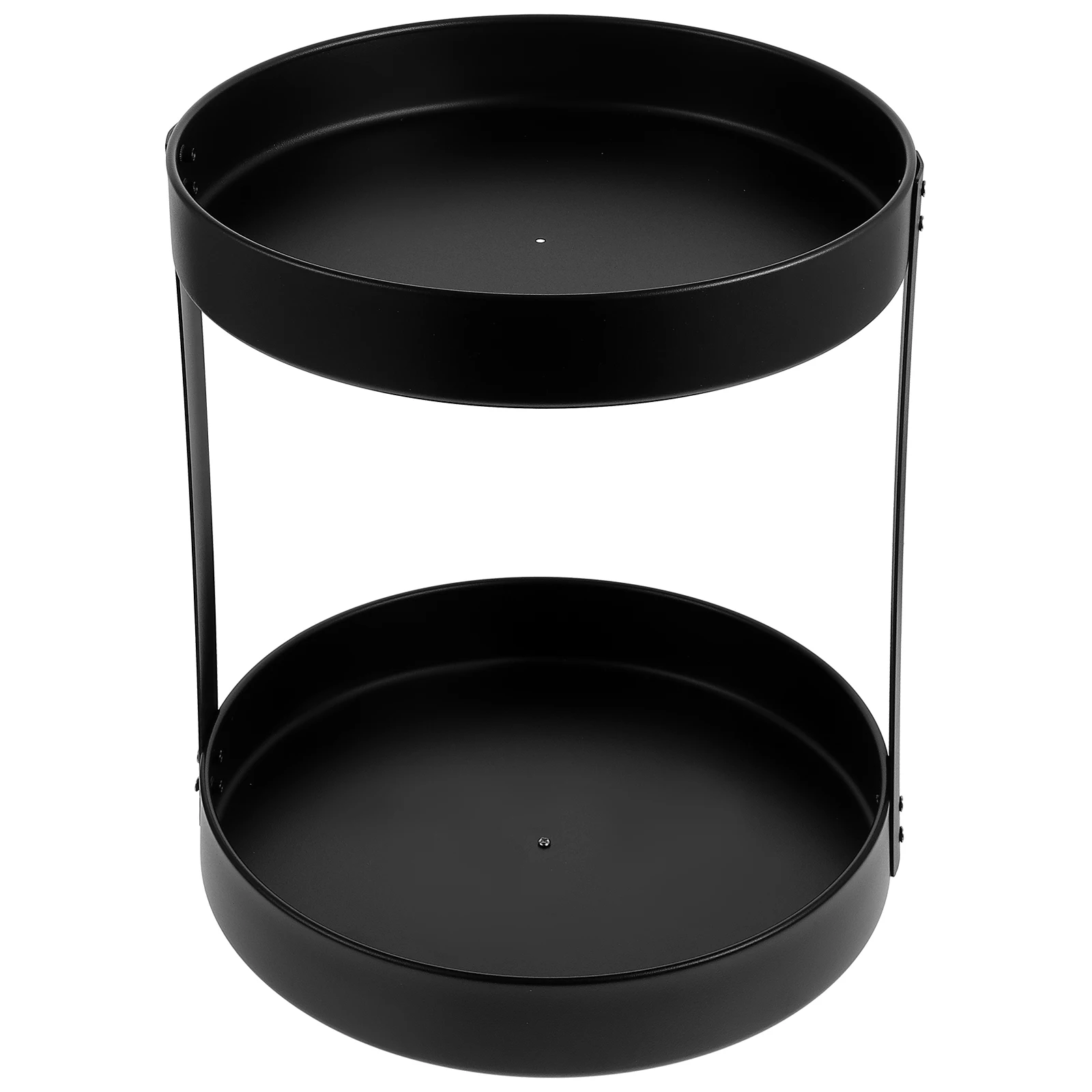 

Stainless Steel Rotating Seasoning Rack 360 Degree Double Layer Black 26cm Kitchen Storage Tray Condiment Bottle Holder Spice