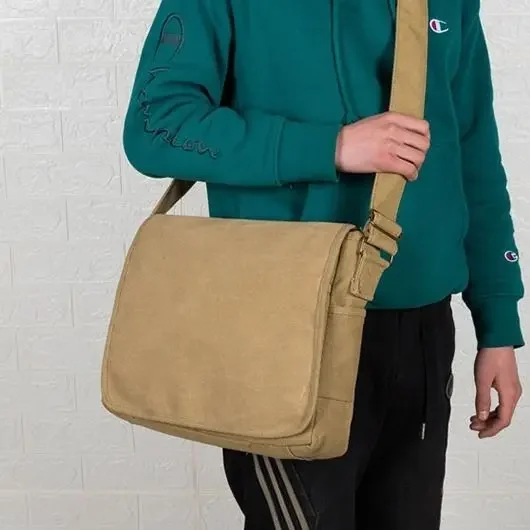 Canvas Shoulder Bag Men's Business Commute Large Capacity Carry-on Items Storage Carry Vintage Square Street Cross-body Bag  가방