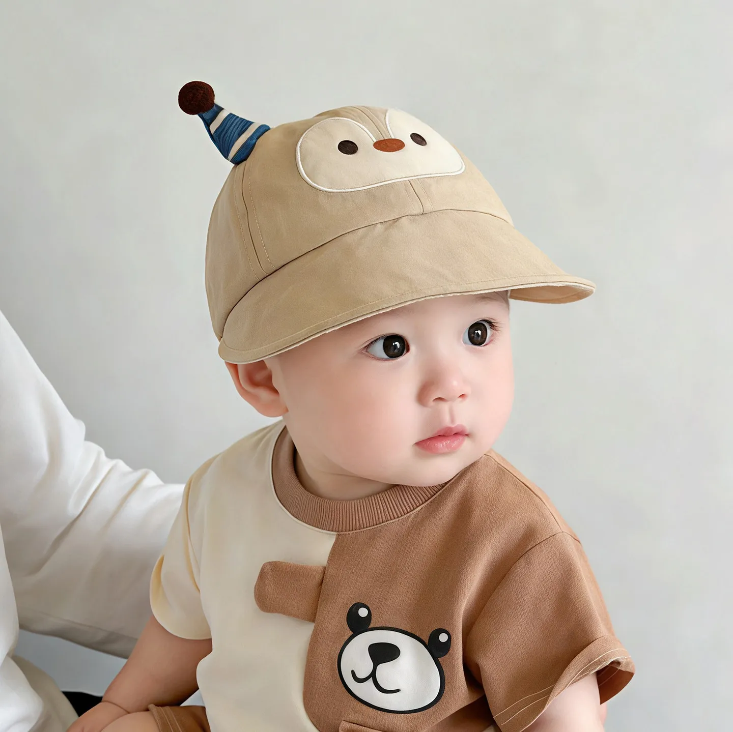 

Baby Visor Spring and Autumn Thin Cute Cartoon Big Brim Cap Boy Baby Girl Children Windproof Baseball Cap