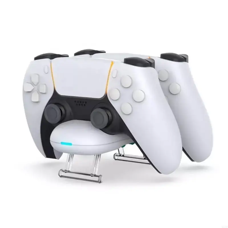 462E Double Controller for P5 Wireless Gamepad Charging Dock Station Holder Stand with Support Leg Design
