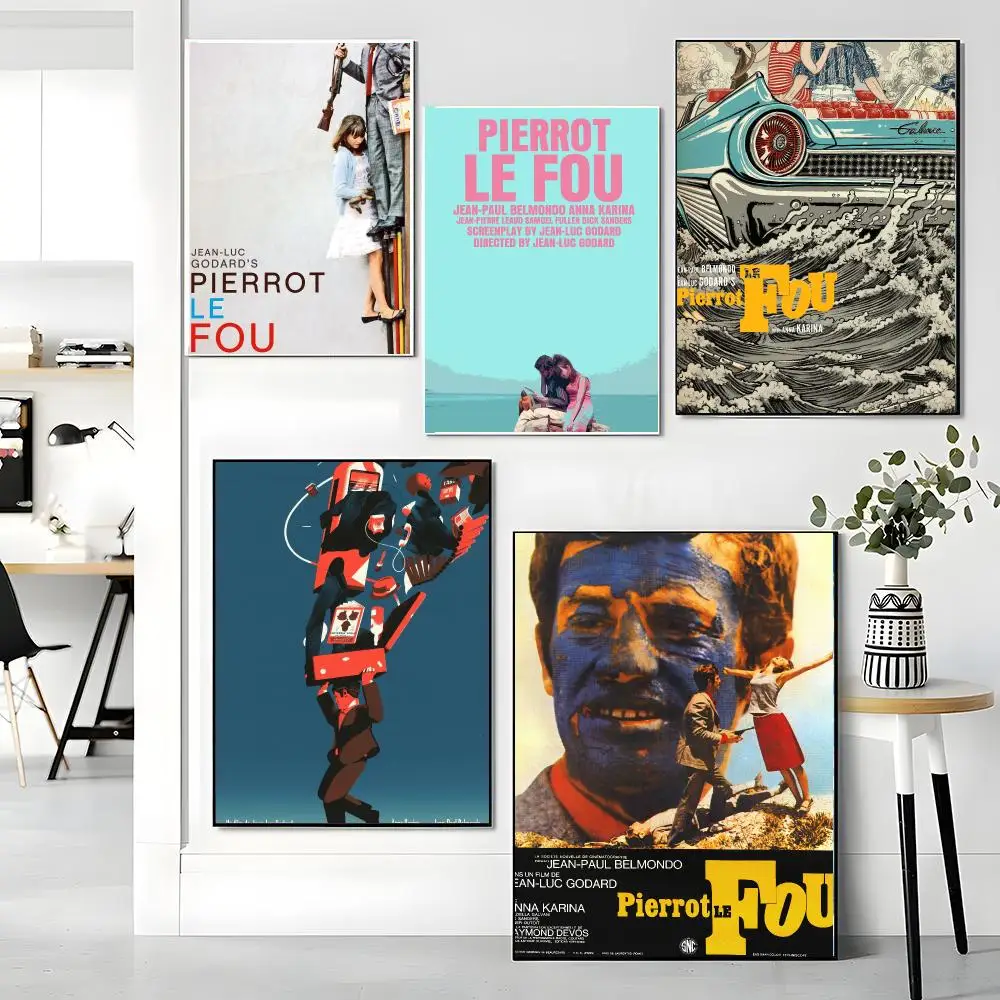 classic movie P-Pierrot le Fou-U Painting Calligraphy Boho Botanical Decor for Living Room Elegant Home Style