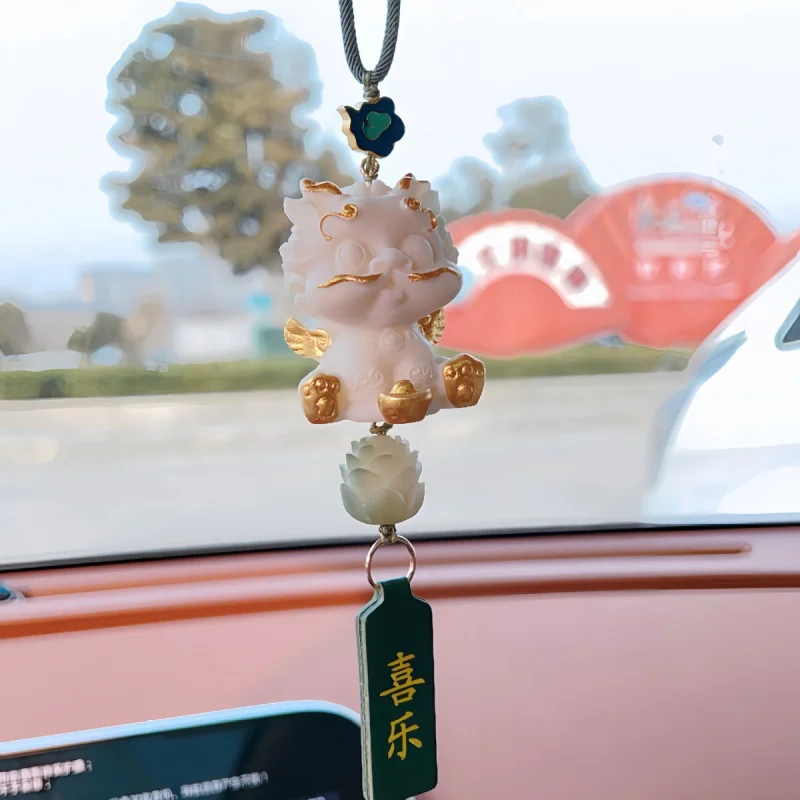 2024 New Cartoon Automobile Hanging Ornament Cartoon Car Decoration Creative Cute Ivory Nut Ornaments Inside Car Mat Safe Chamrs