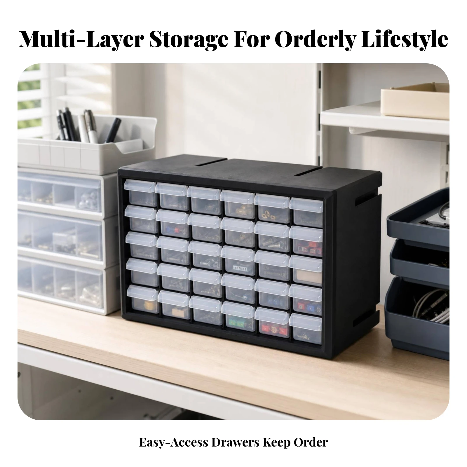 High Visibility Modular Drawer Storage System Plastic Storage Organizer