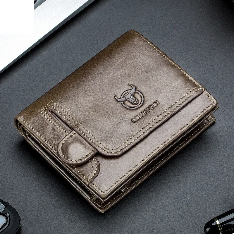 

Captain Bull Wallet Leather Short Horizontal Head Leather Wallet Casual Driving LicensePieceMultifunctional Card Slot Money Clip