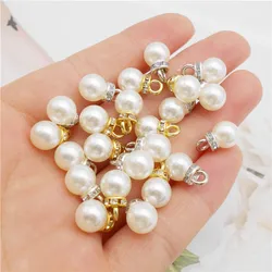 20PCS Rhinestone Plastic Pearl Beads Mixed Color Pendant Necklace Dangle Earring Charm Bracelet Spacer Loose Bead Jewelry Making