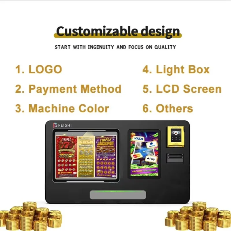 Custom Wall-mounted Mini Lottery End Point 10.1 Inch Capacitive Touch Light Box, Low Maintenance SDK for Shopping Malls