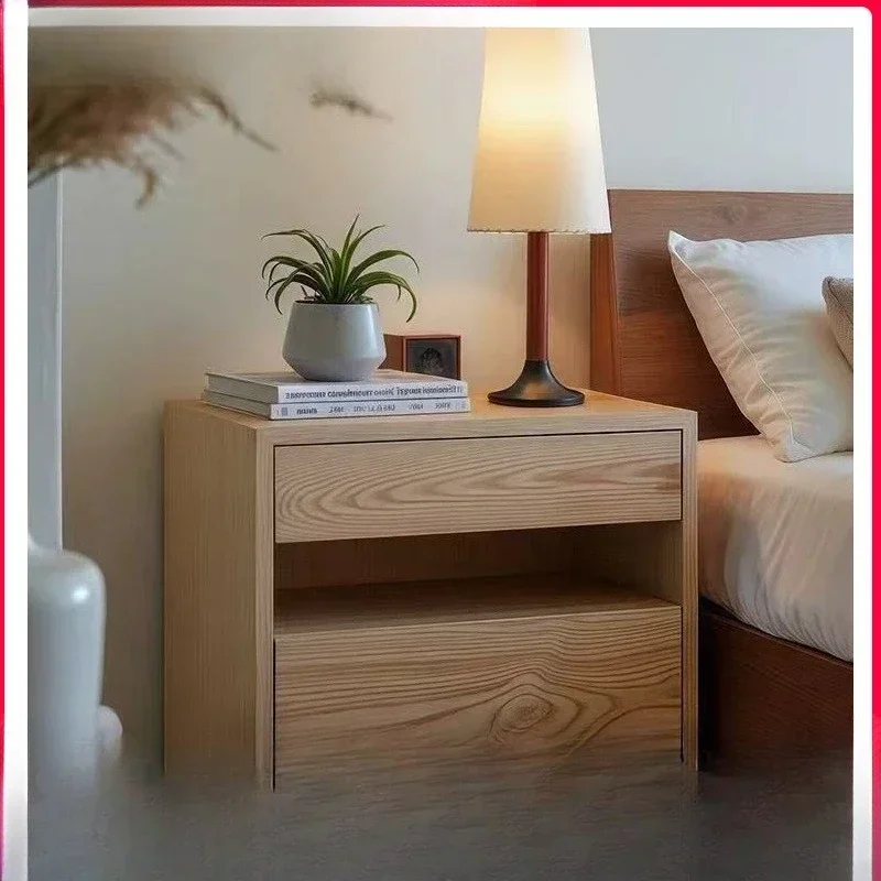 medieval solid wood bedside table, living room bedroom household, bedside storage cabinet, designer storage cabinet
