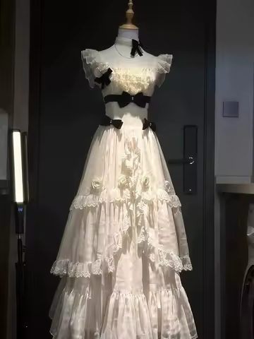 Summer Lace Evening Party Dress Women 2000s American Vintage Clothing Outwear Bodycon Slim Dress Korean Fashion French Elegant