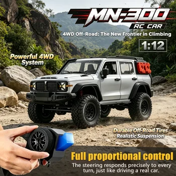 Nowy model samochodu terenowego MN300 RC Crawler 1/12 z napędem na cztery koła (4WD) i zdalnym sterowaniem 2,4 GHz – realistyczny model pojazdu do wspinaczki skalnej, zabawka dla dzieci i dorosłych, idealny na prezent
