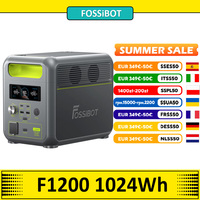 FOSSiBOT F1200 Portable Power Station, 1024Wh Capacity, 1200W Rated Power, 3 LED Light Modes, 7 Output Ports, BMS Protection