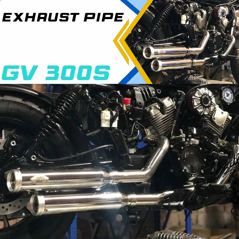 

Dual exhaust pipes, two outlets for reduced volume,adjustable mute tailpipe. GV300S,GVS300, 300, GV 300GVS, GV300, GV300S 300 GV