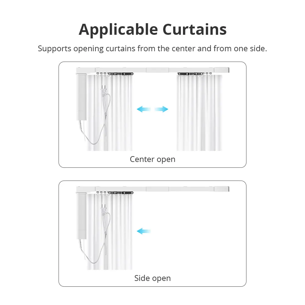 Zemismart Matter Over WiFi Electric Curtain Smart Motorized Track Kit Support HomeKit SmartThings Alexa Google Home APP Control