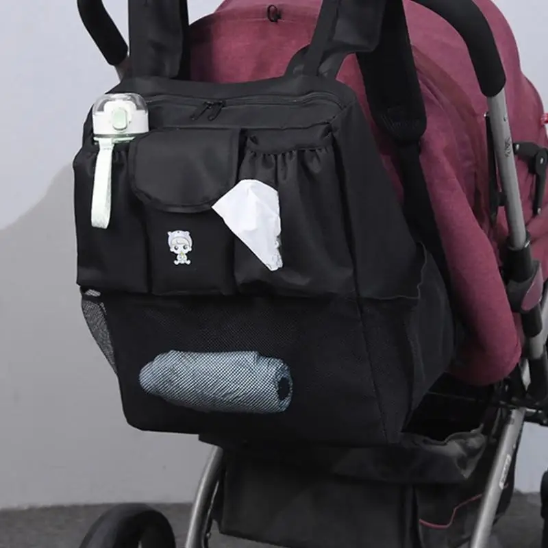 Large Capacity Baby Stroller Hanging Bag Accessories Waterproof Oxford Cloth Pram Diaper Bag Outdoor Mother Backpack