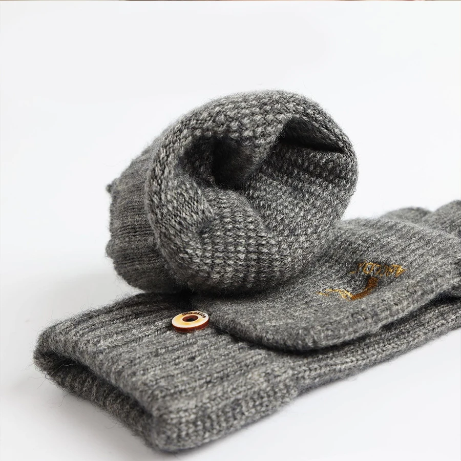 قفازات قابلة للطي تعمل باللمس، قفازات ركوب حرارية شتوية مع بطانة من الصوف، للجنسين للرجال والنساء