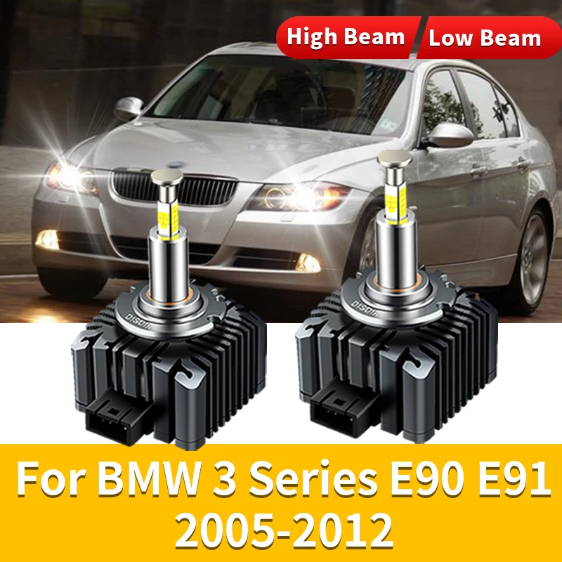 2Pcs HID Bulbs Xenon 6000K White Led Headlight For BMW 3 Series E90 E91 2005-2012 32000LM Replacement Canbus No Error Car Lamp