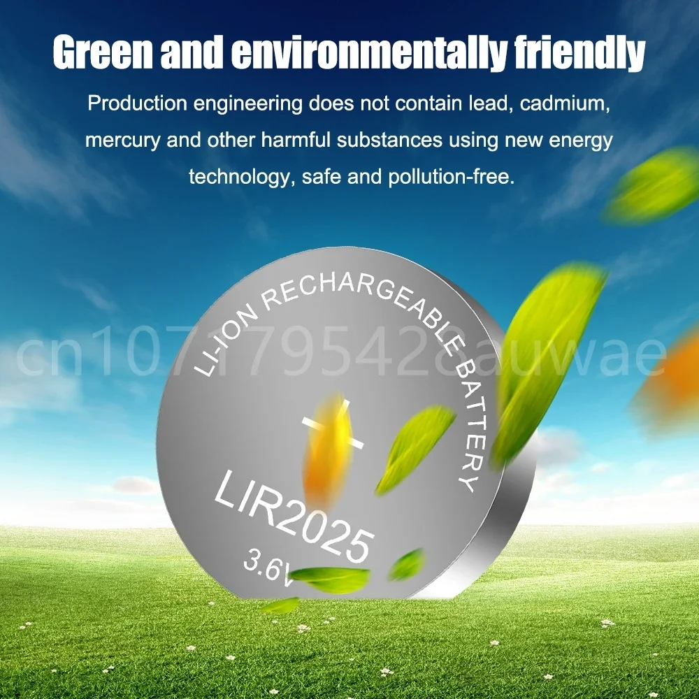 Rechargeable Battery LIR2025 3.6V Lithium Button Built-in Coin Cell Batteries Watch Cells LIR 2025 Replaces CR2025