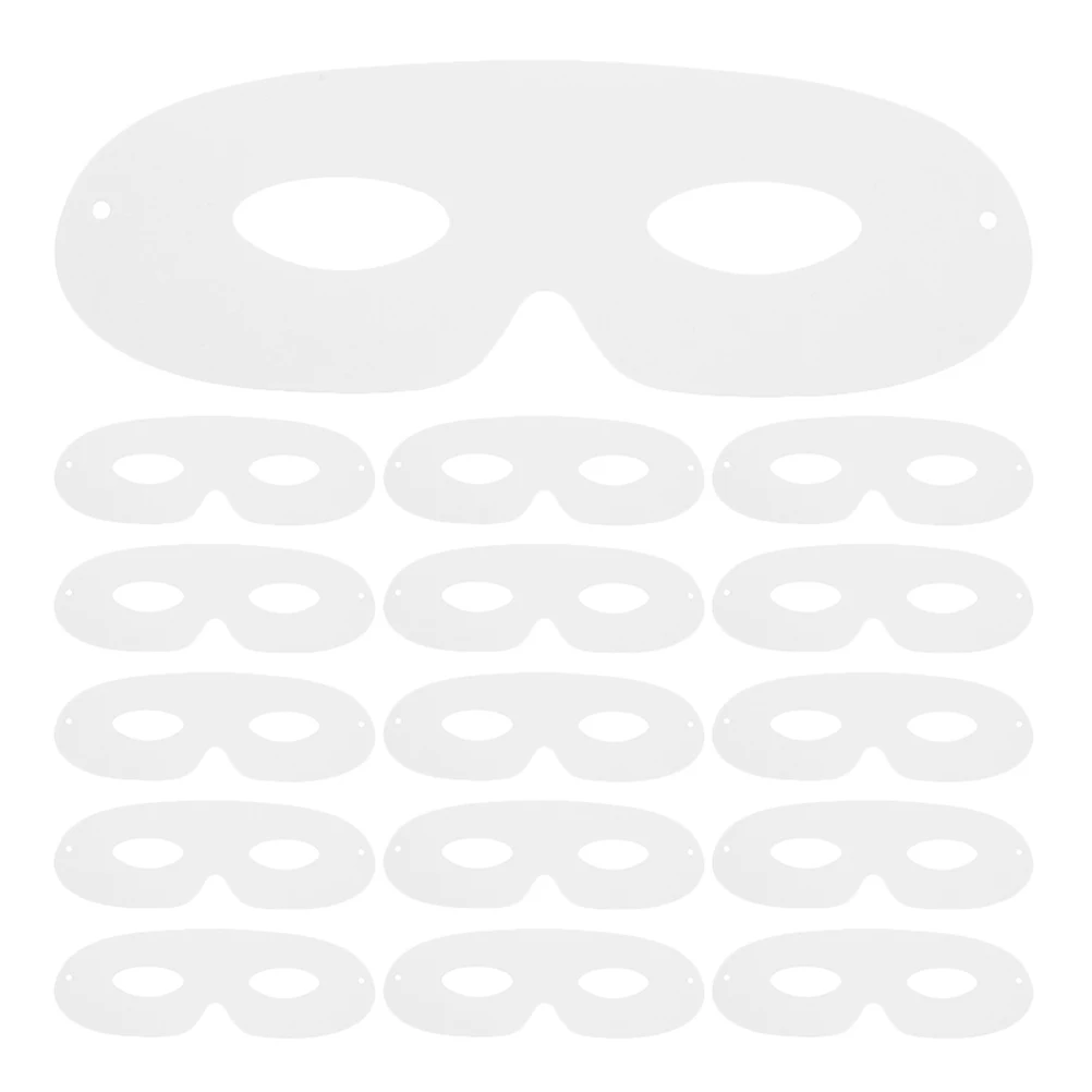 

60 set Diy Blank White Paper Masks For Masquerade Party Halloween Craft Cosplay Accessories Unpainted Face Mask Set With Ropes
