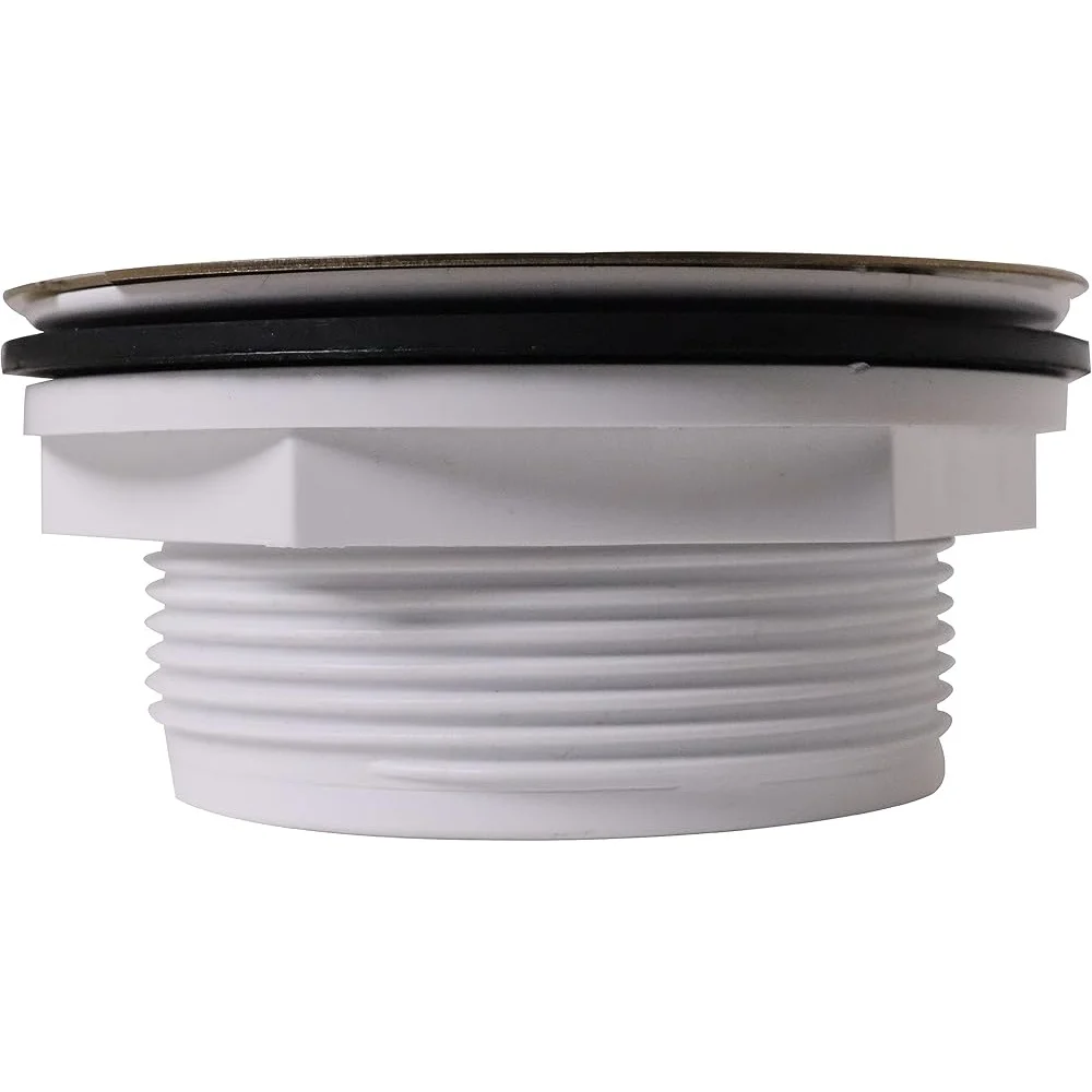 2 Inch No Caulk PVC Compression Shower Drain with Round Grid Cover Heavy Duty Plastic Body ABS PVC Pipes