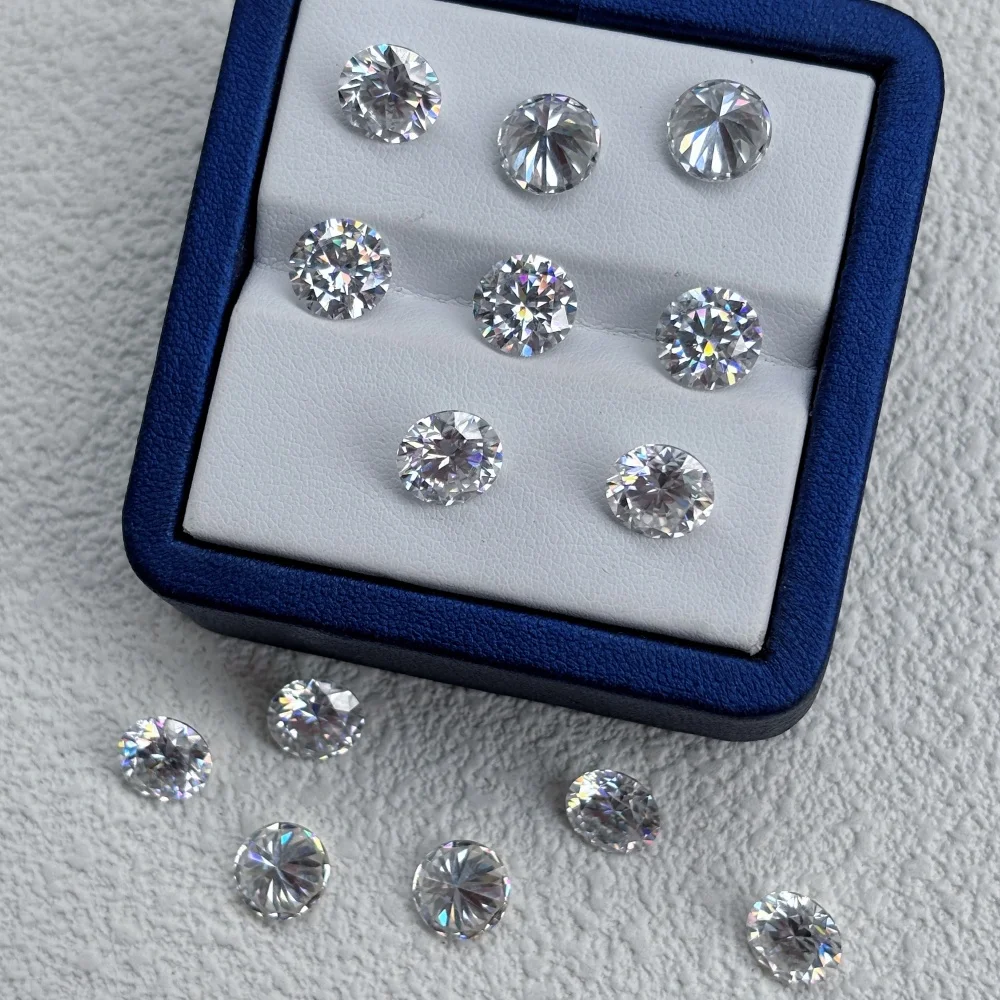 

Loose Moissanite Excellent Cut Sparkling Round Shape For Inlay Individuation DIY Jewelry Making Beautiful Colour D Moissanite