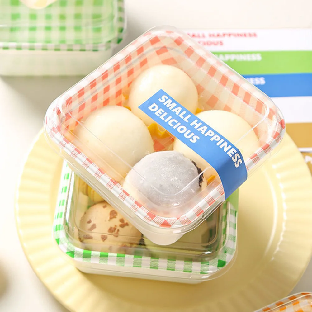 

50 наборов коробок для десертов и печенья, премиум-класса, из ПЭТ, компактные контейнеры для выпечки, подарочные упаковки для вечеринок, держатели для печенья