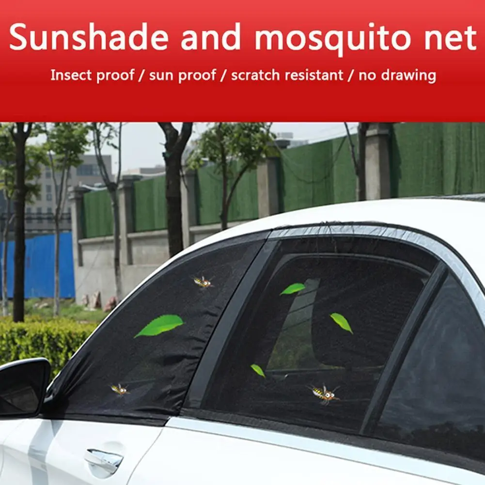 

2/4x Car Styling Anti Mosquito Window Screen Sunshade Summer Protection Curtains