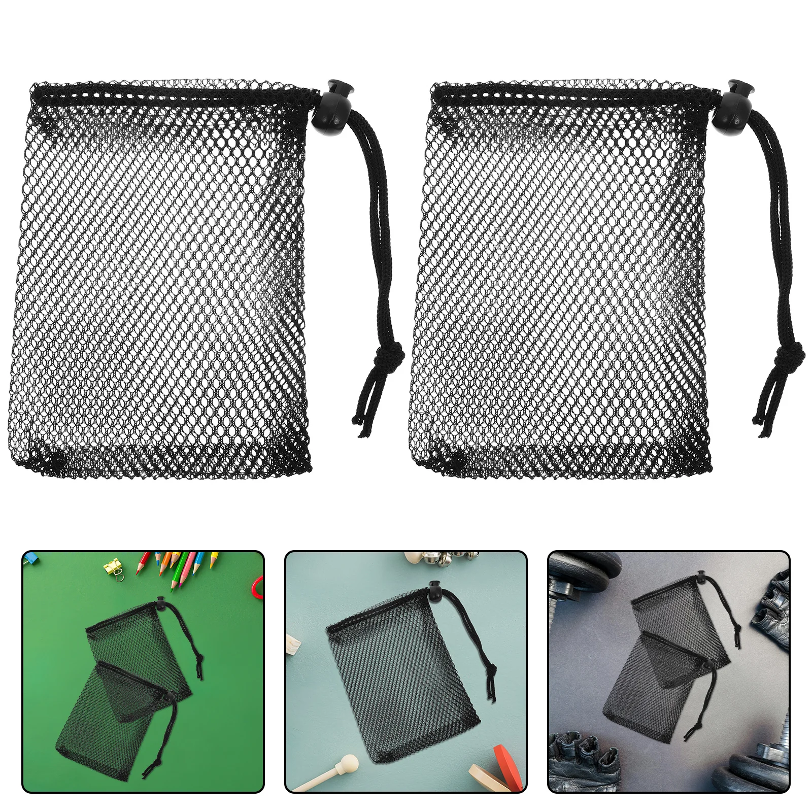 10 قطعة أكياس الرباط شبكة سوداء البوليستر تنفس أكياس التخزين لتنظيم البيسبول الصالة الرياضية السفر الرياضة فائدة كيس