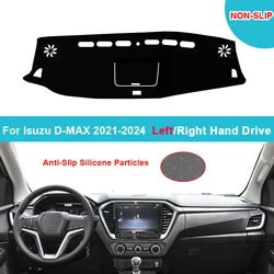 For Isuzu D-Max DMax D Max 2021 2022 2023 2024 Car Dashboard Cover Dash Mat Flannel Suede Polyester Carpet Cape Protector Shade