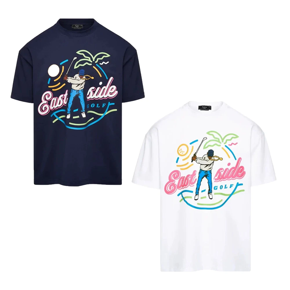 新-2023-メンズゴルフウェア半袖-tシャツラウンドネック半袖スポーツカジュアル速乾通気性ゴルフトップシャツ