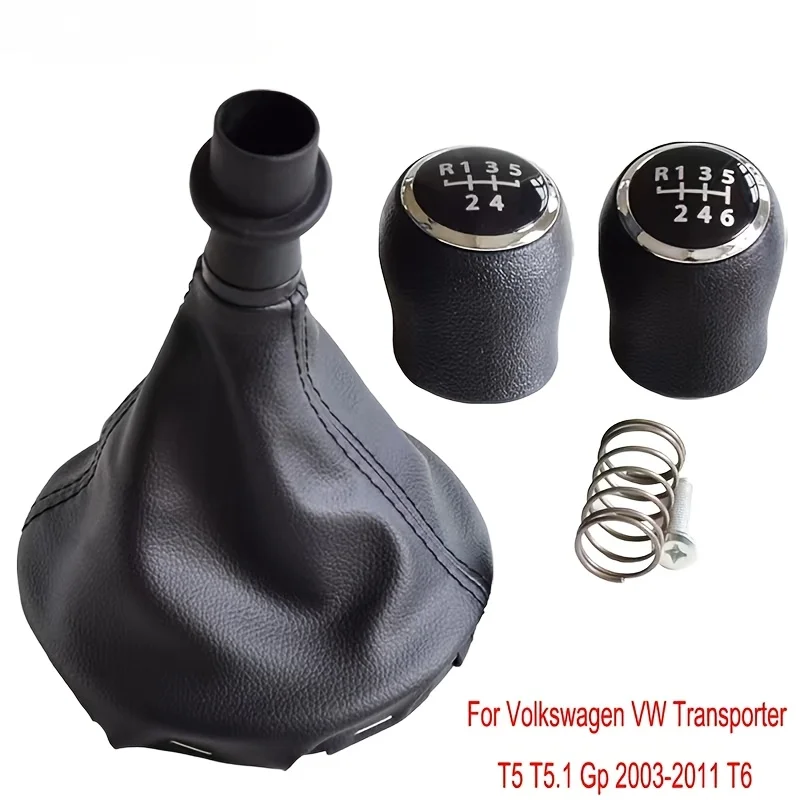 5/6 Speed Manual Gear Shift Knob Boot Kit for VW T5 T6 MK5 MK6 2003-2011 Integrated Shifter Lever Dust Cover