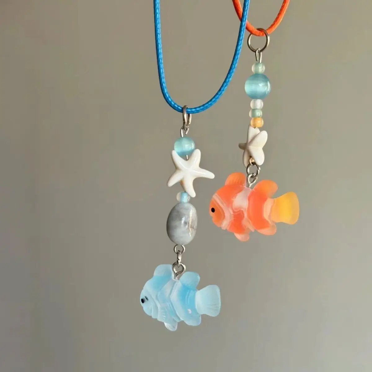 Geometry Clownfish Pendant Necklaces Harajuku Necklace for women girls Cool Y2k Aesthetic Jewelry 2024