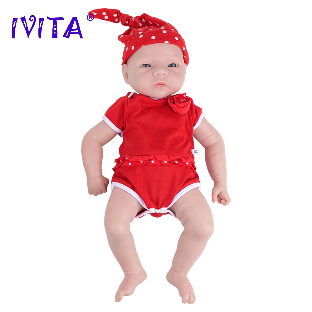 IVITA WG1564 18.11inch 2.99kg 100% Full Body Silicone Reborn Baby Doll Realistic Girl Unpainted Dolls DIY Blank Children Toys