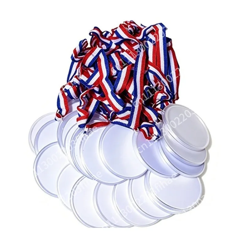 Round Plastic Medals DIY Children's Transparent Lanyard Medals Campus Games Competition Award Toys