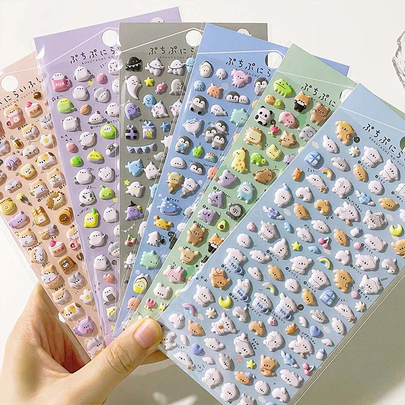 

Kawaii Animals 3D Puffy Stickers Cute Cartoon Scrapbooking Sticker DIY Stationery Sticker Deco Aesthetic Art 【A】
