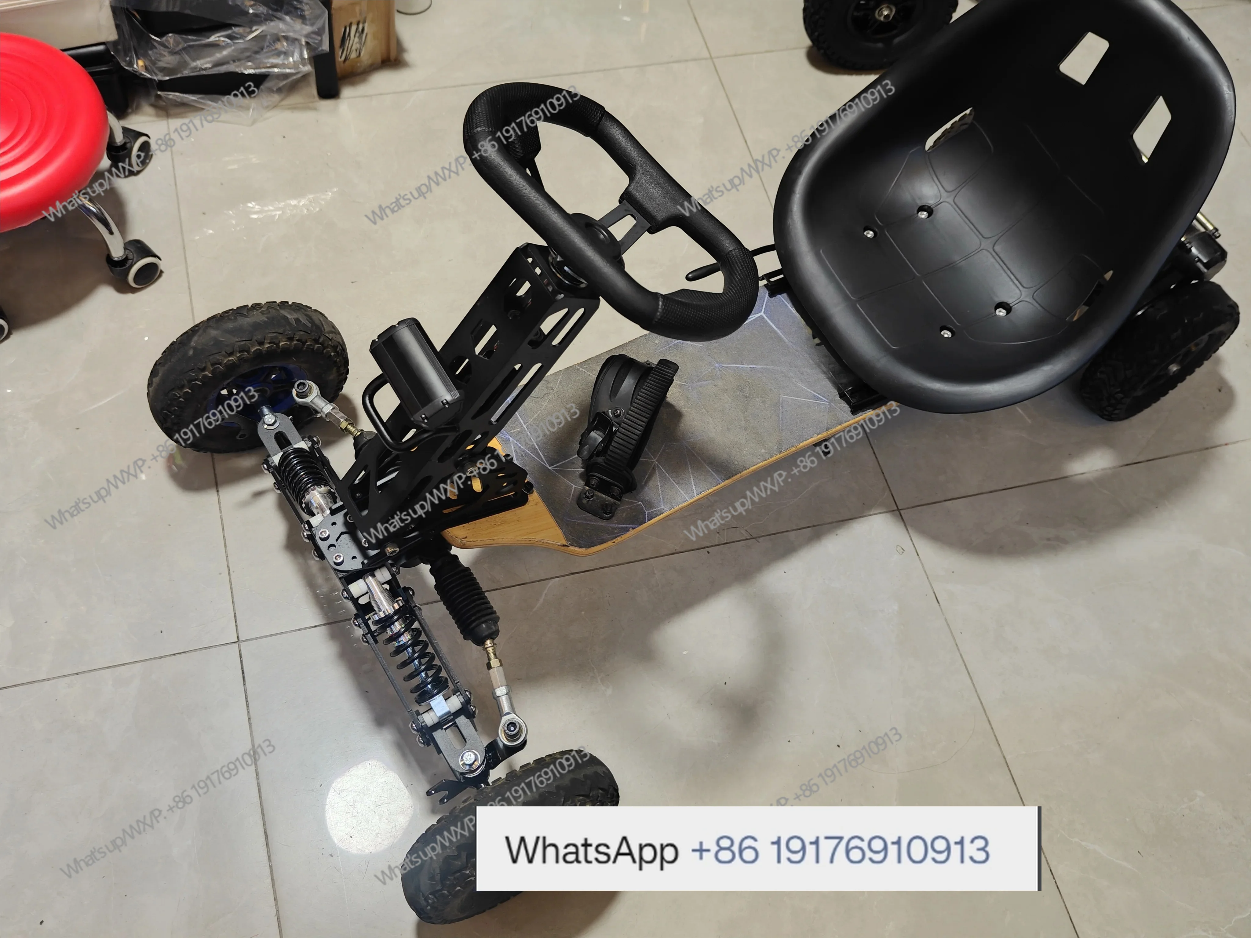 Four-wheel skateboard modified kart steering machine skateboard kart front axle twisting car modified