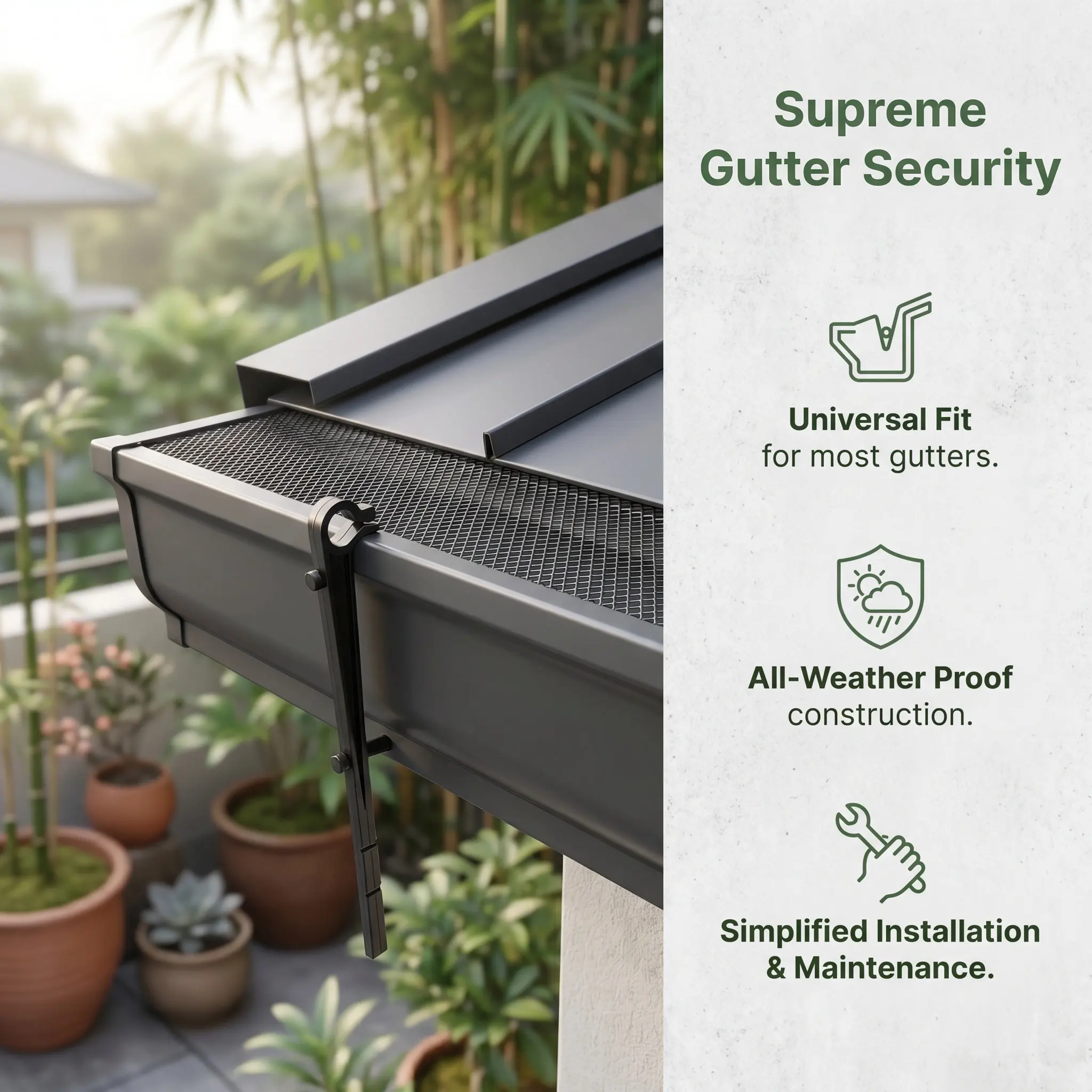 50Pcs Gutter Guard Clips Black Plastic Fixed Hooks Roof Gutter Installation Mounting Fastening Attachment Windproof