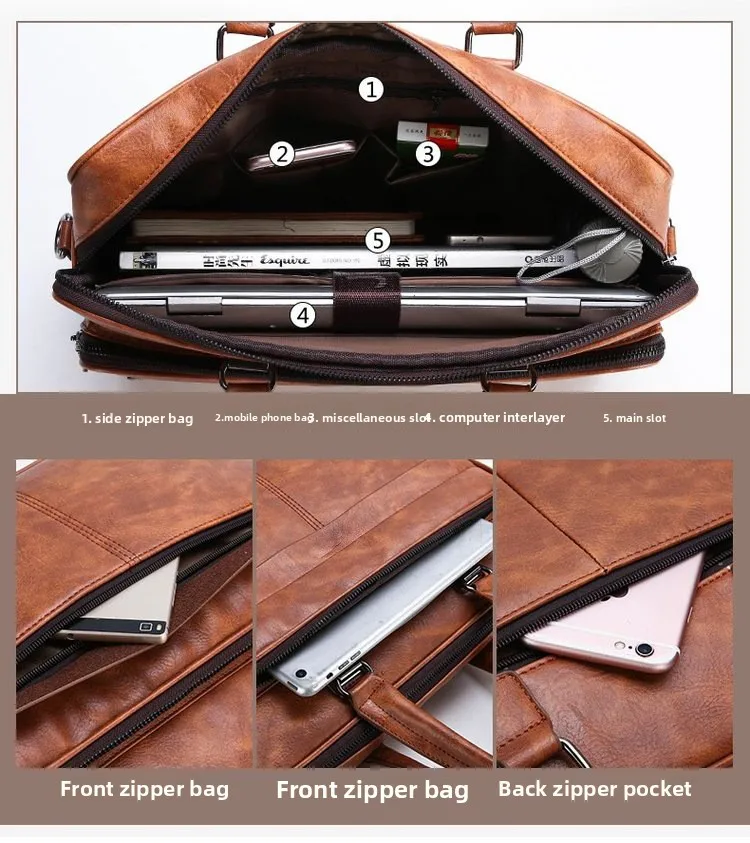 Nuova borsa da uomo casual, valigetta da lavoro semplice e alla moda, borsa a tracolla singola resistente all'acqua di grande capacità
