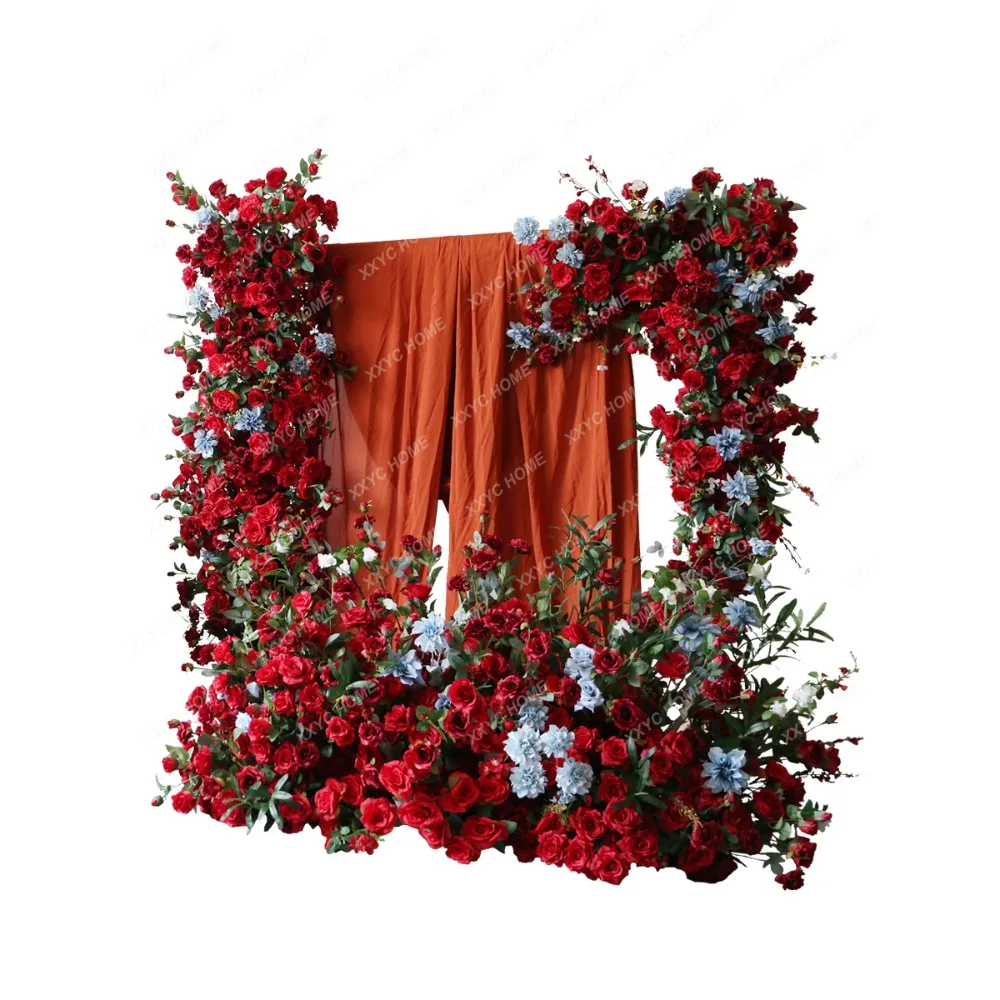 

Red Rose Wedding Ceremony Layout Floral Combination Marriage Proposal Venue Decoration Window Garden Flowers