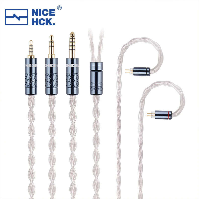 NiceHCK SnowAg HIFI Earphone Replace Cable 4N Pure Silver Upgrade Wire 3.5/2.5/4.4mm MMCX/0.78 2Pin for S12 SR8 Topaz Legacy2