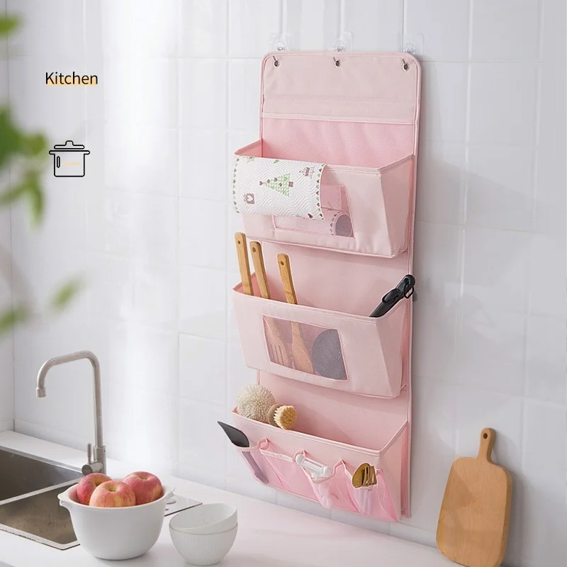 

Wall Mounted Storage Bag, Multiple Pockets, Moisture Proof, Home Organizer, Closet Door Hanging Storage Pouch for Bedroom