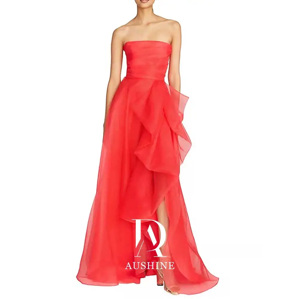 Aushine Dress Luxury Birthday Evening Dress Floor Length Sleeveless Summer Elegant Wedding Party Gowns For Women Arab 2024Fu