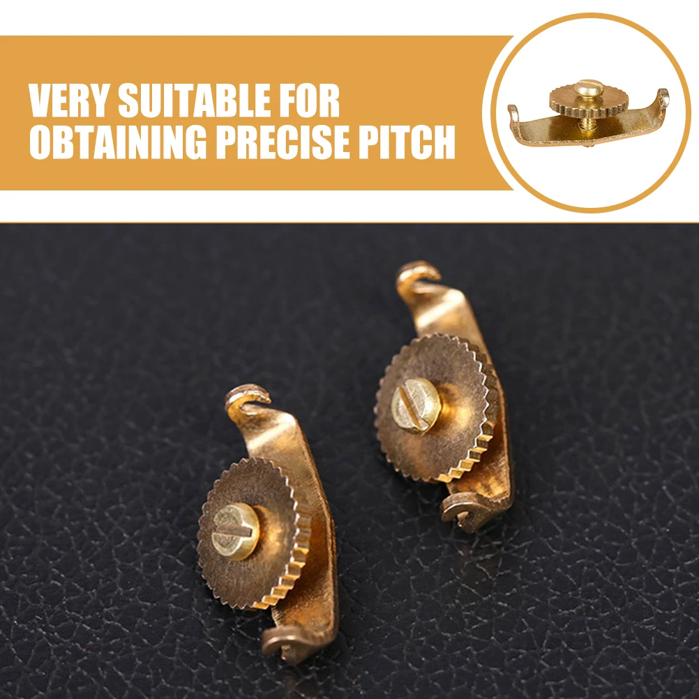 

2pcs Copper Violin Erhu Tuner Portable Precision Pitch Tuning Tool Multiple Use Accessory For Singing Ear Training Durable