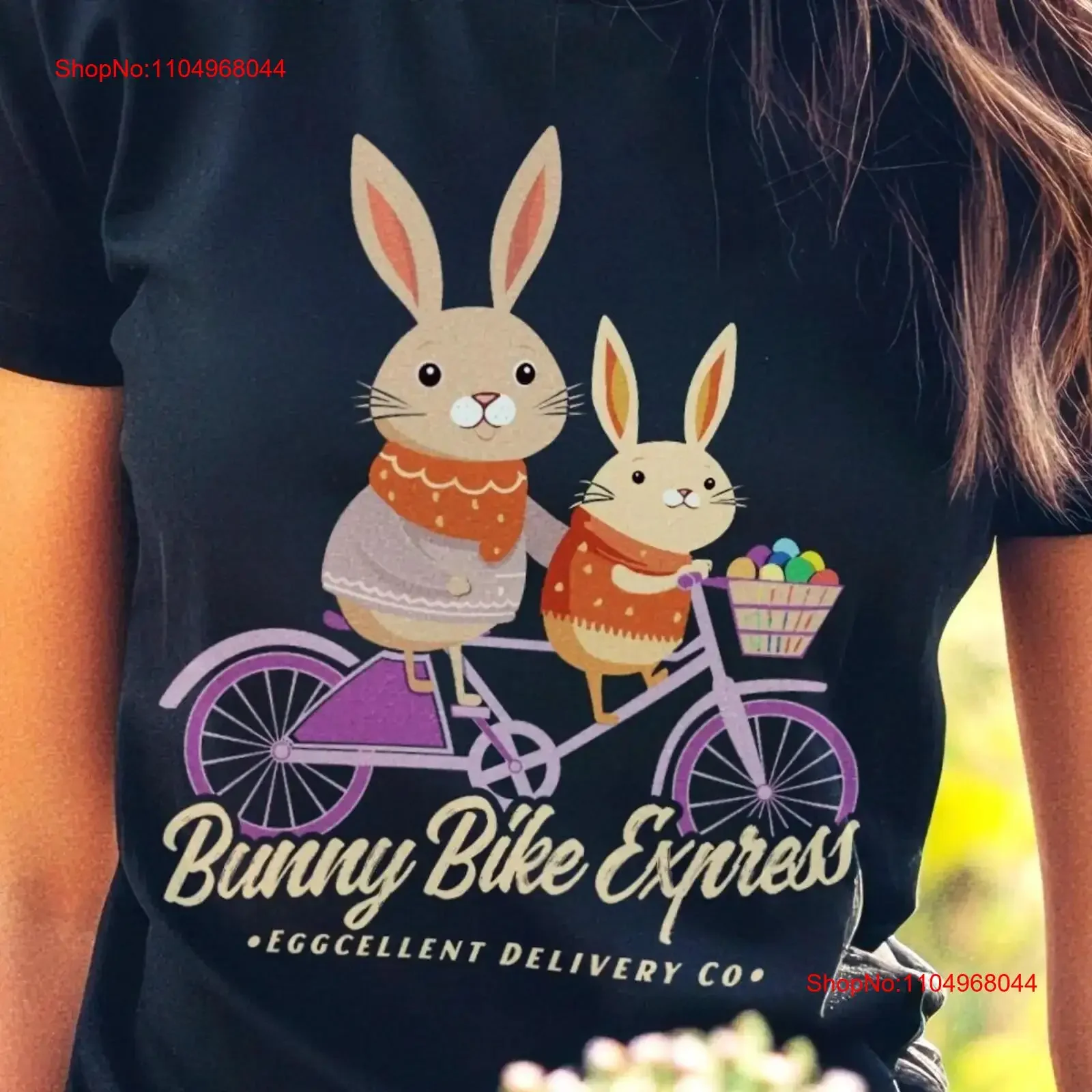 Bunny Bike Express Camiseta Lindo Ciclismo de Pascua para niños vintage Lavado Unisex Transpirable Cómodo Leggermente Versátil