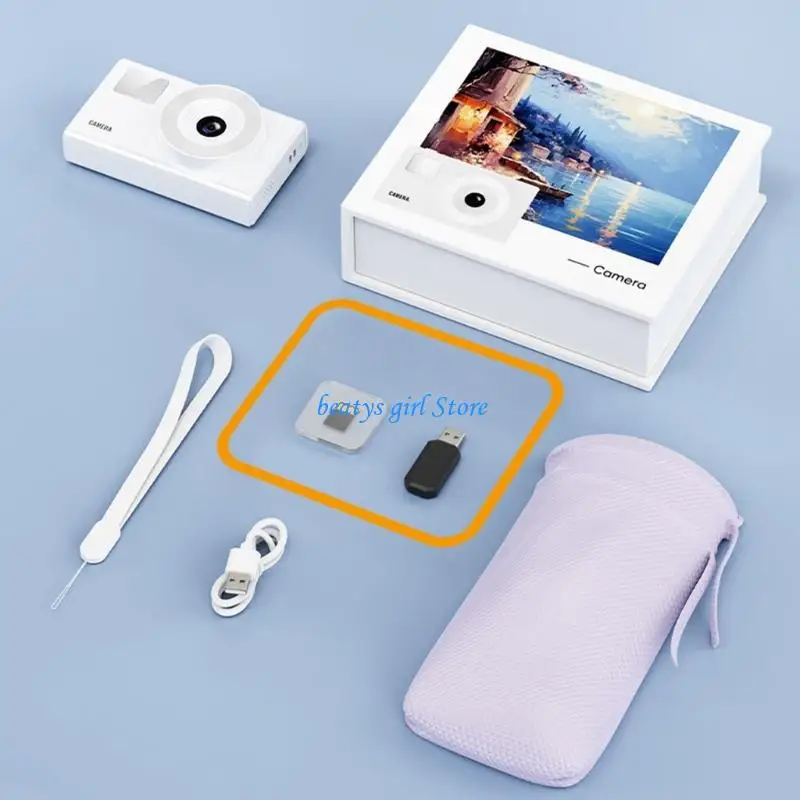 

C7AB Mini Camera With 32GB Storage 16X Digital Zooming Multiple Filters For Kids Adults Gift Daily Use