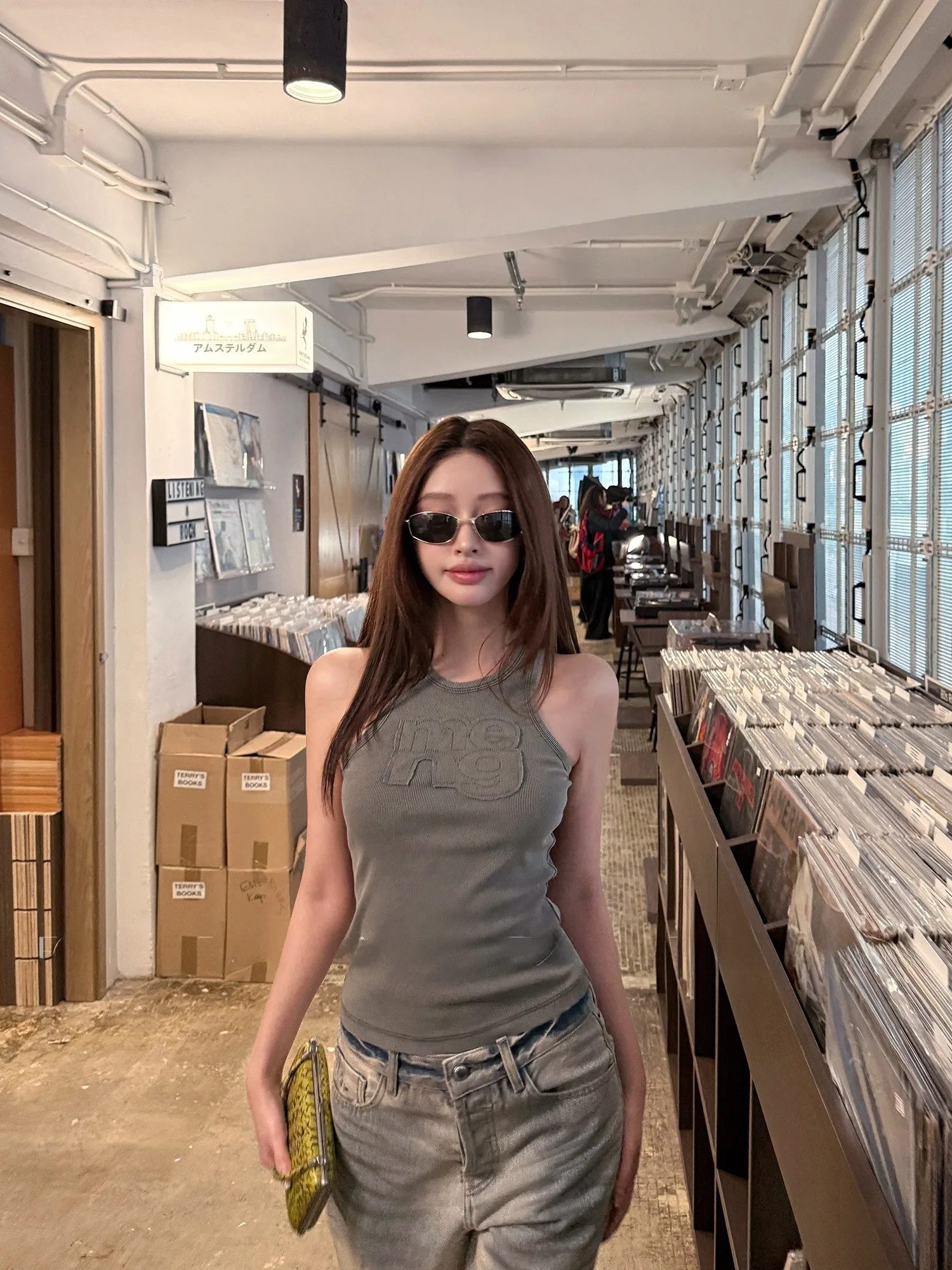 

FORNIYOYO Cool Letter Print Street Style Vest Retro Patchwork Sleeveless Tank Top for Women Cotton Polyester Blend Summer Wear