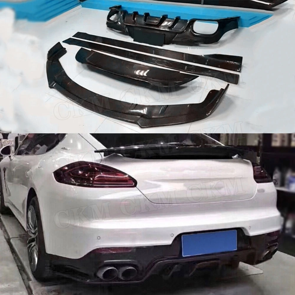 Carbon Fiber Front Lip Rear Diffuser Spoiler Side Skirts Body Kit for Porsche Panamera GTS Turbo 2014 - 2017 Bumper Guard