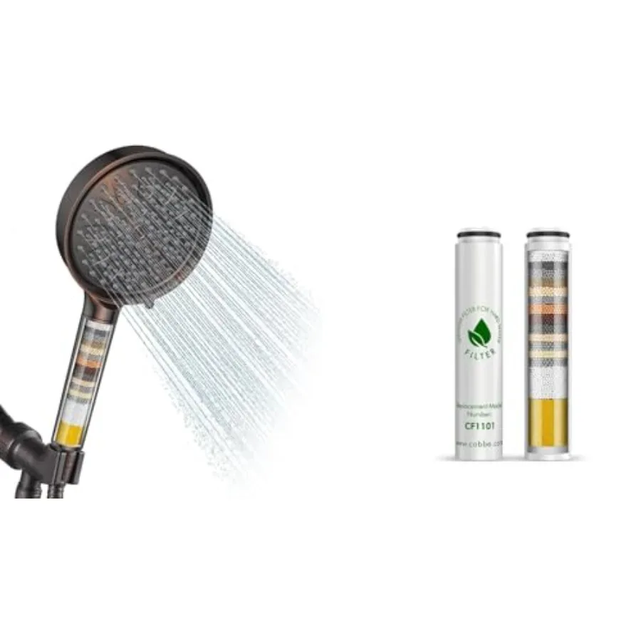 

Filtered Shower Head with Handheld + 2 Pack Replacement Filters Oil Rubbed Bronze