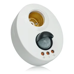 E27 110V 220V Infrared Light Lamp Holder Switch With PIR Motion Sensor Adjustable Time-Delay