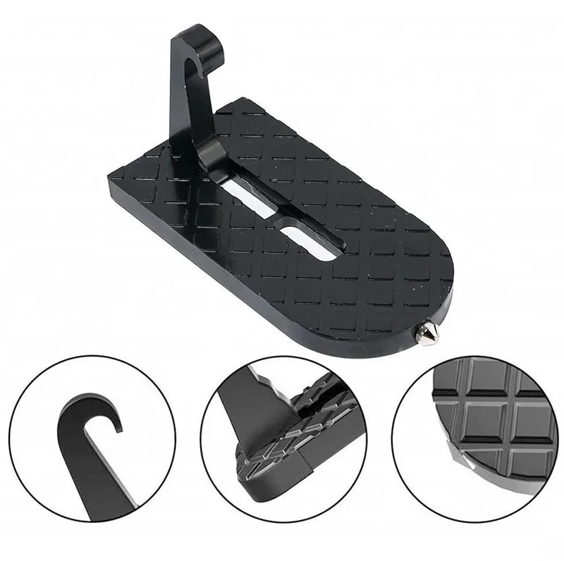 Faltbare Auto Dach Rack Schritt Auto Tür Schritt Latch Haken Hilfs Fuß Pedal Multifunktions Aluminium Legierung Sicherheit Hammer – Detail 3