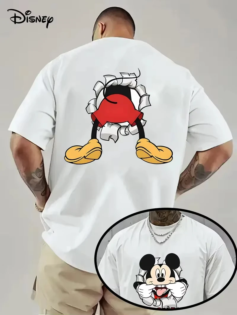 تي شيرت رجالي جديد لخريف 2025 سلسلة ميكي ماوس ملابس نسائية قطنية غير رسمية تي شيرت للإجازات للجنسين ملابس بأكمام قصيرة قابلة للتنفس