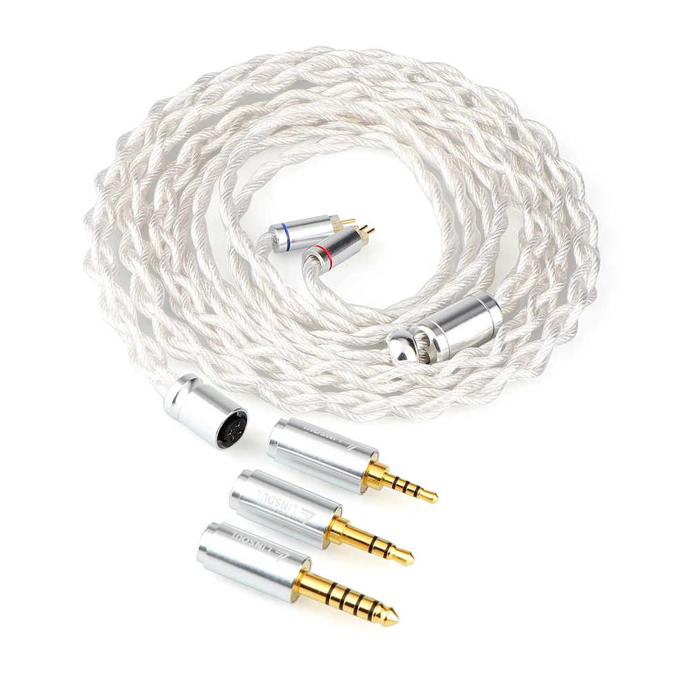 

Linsoul XC01 4-Strand Single Copper Silver-Plated Litz HiFi Audio Cable with Swappable 2.5mm/3.5mm/4.4mm Connectors